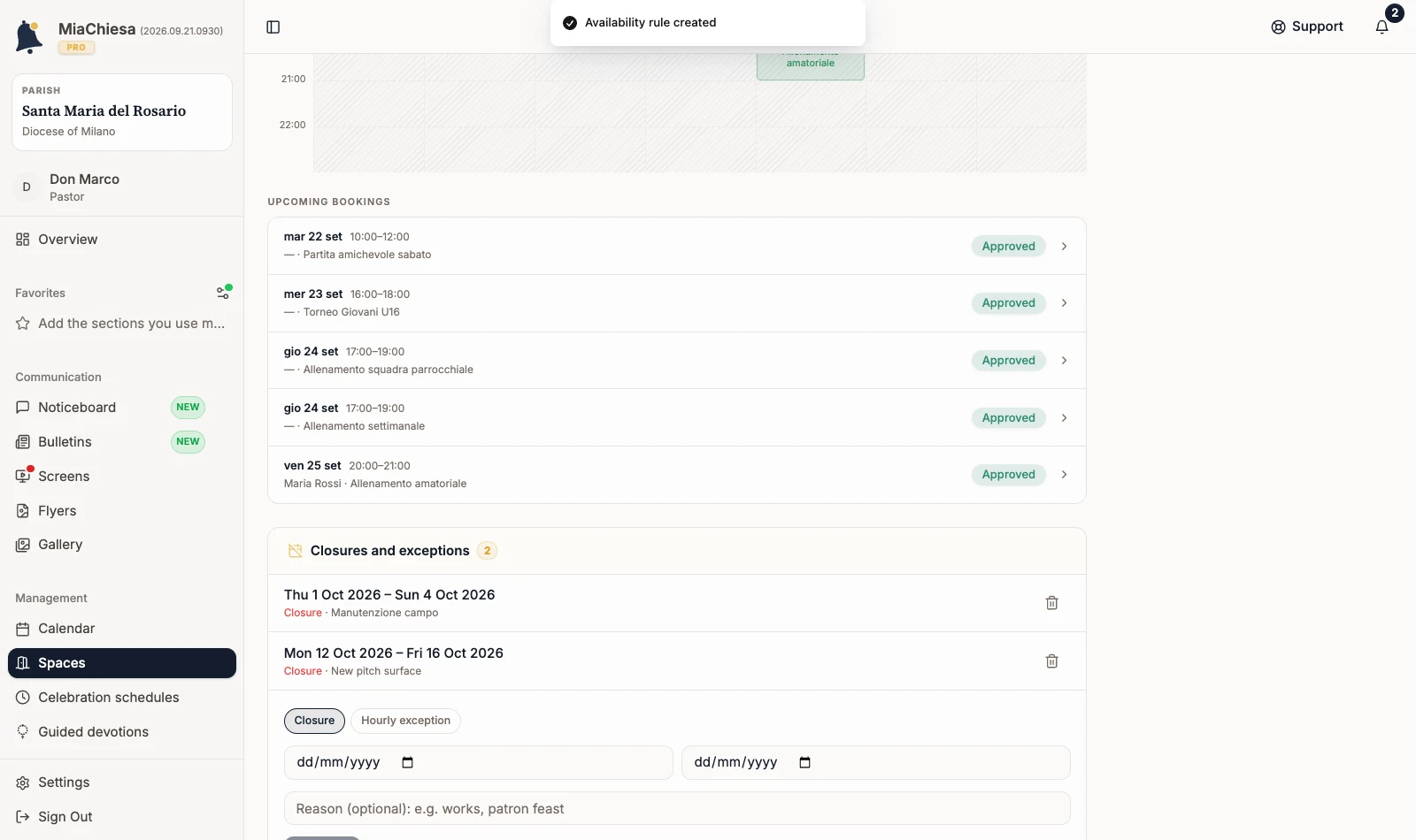 New closure in the list
