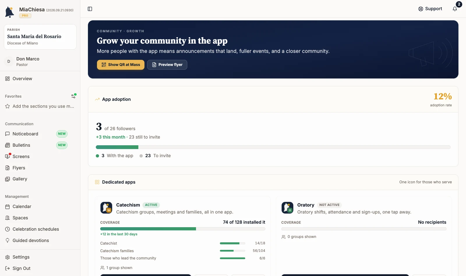Spread the app page for the active community