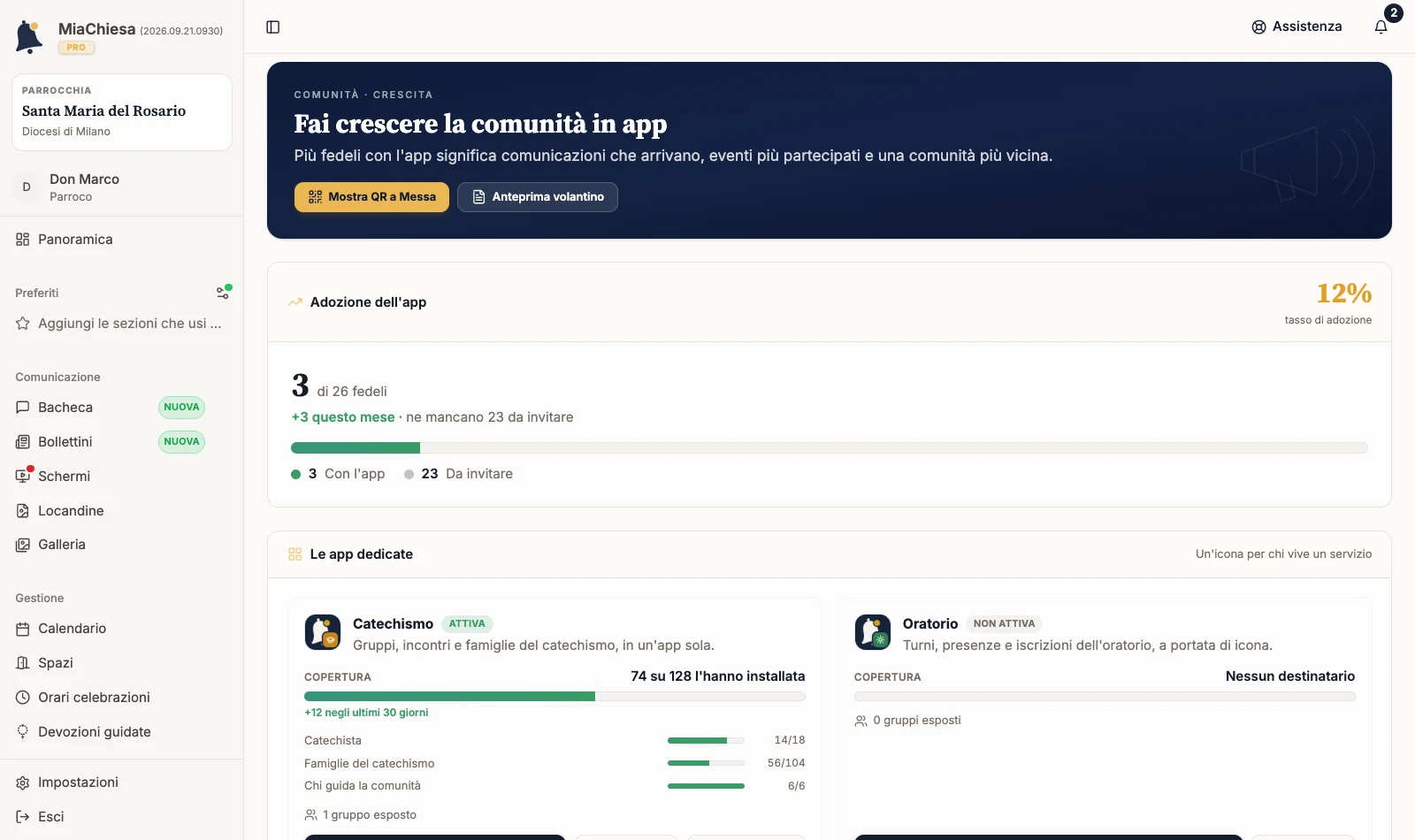 Pagina Diffondi l’app per la comunità attiva