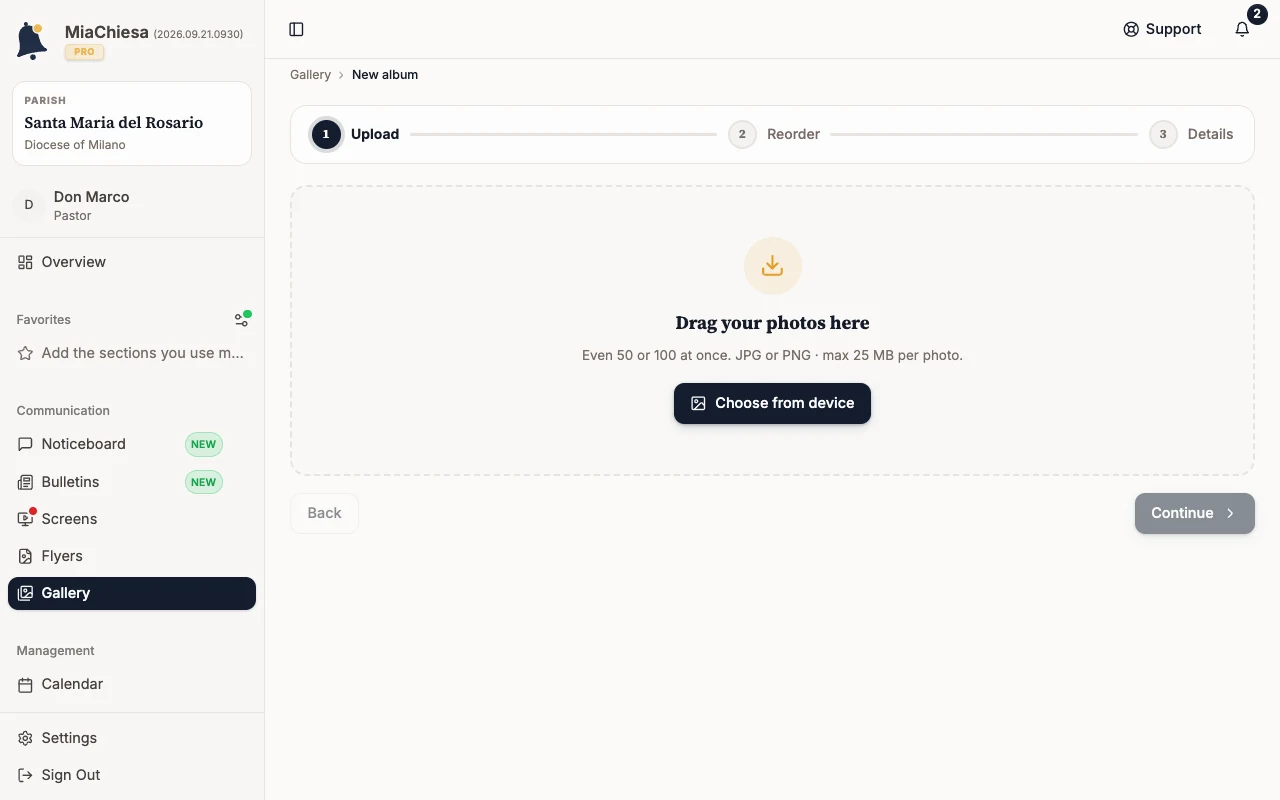 Create a photo album: Create an album