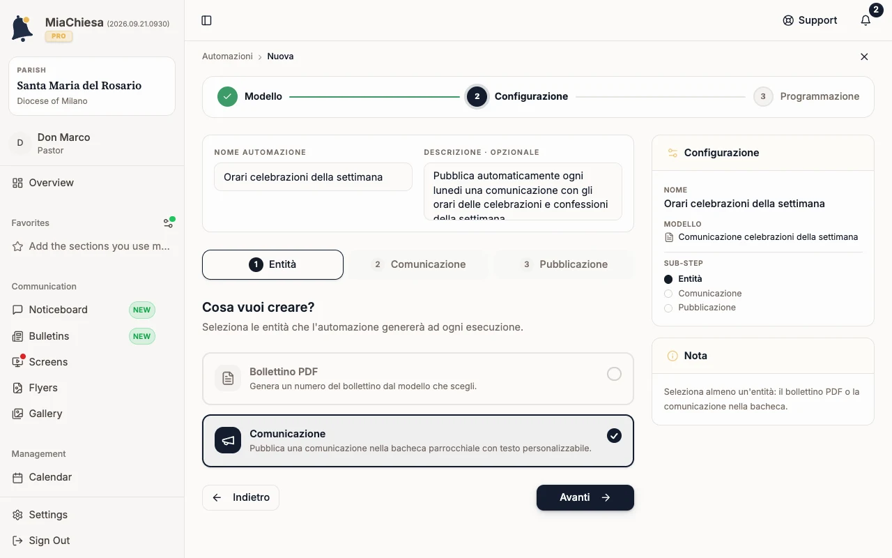 Workflow configuration with the name pre-filled by the template