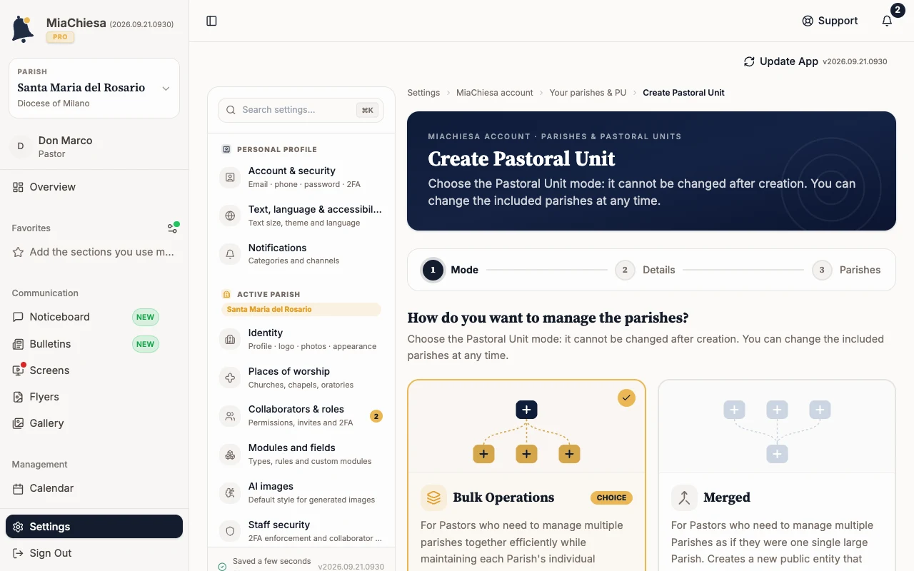 Mode step with the Bulk Operations and Merged cards