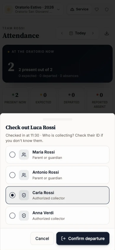 Check out Luca Rossi window with an authorized collector selected