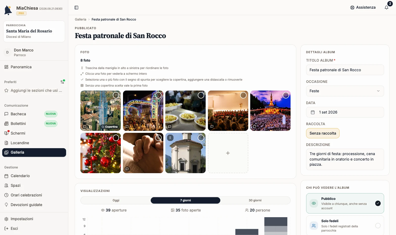 Griglia foto con indicazione per il riordino