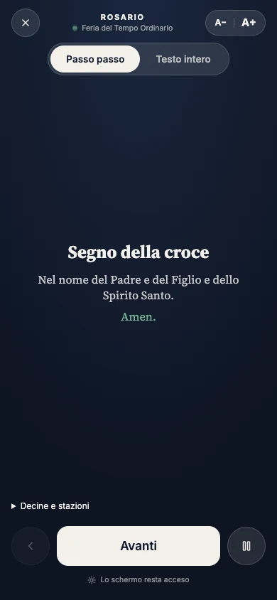Riproduttore della devozione con Decine e stazioni, Pausa e Avanti