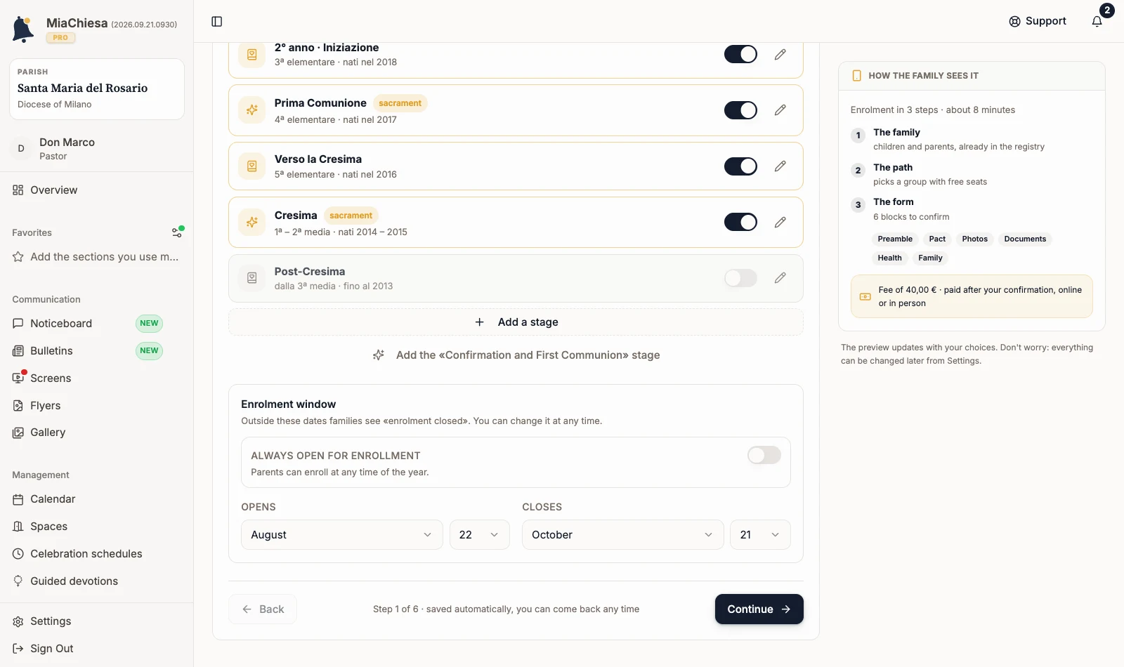 Path catalogue before adding the combined stage