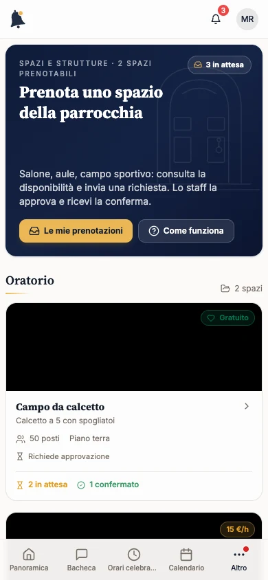 Il catalogo degli spazi prenotabili