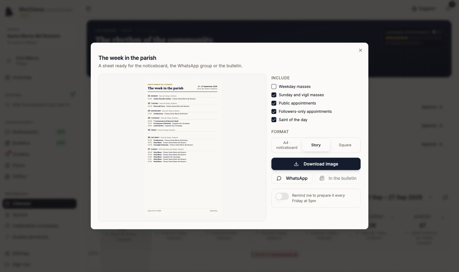 Story format with the Download image button