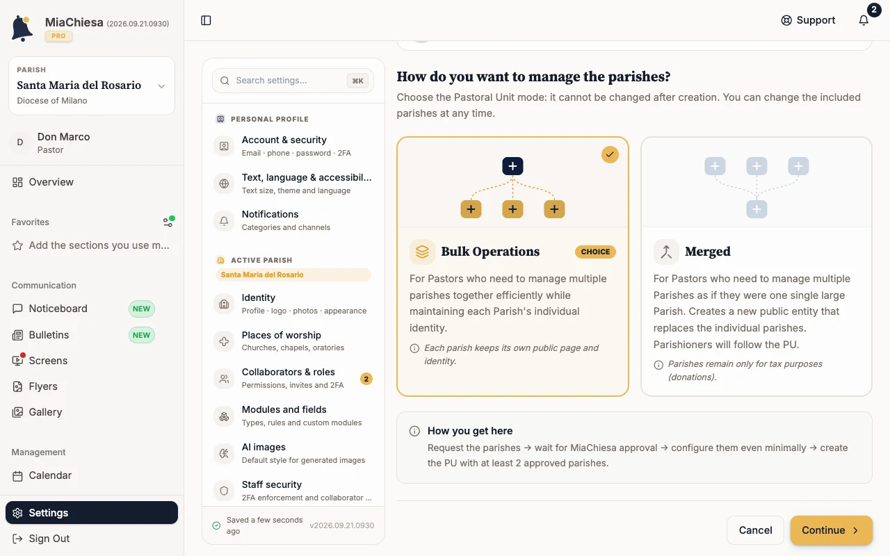 Mode step of the creation with Bulk Operations and Merged
