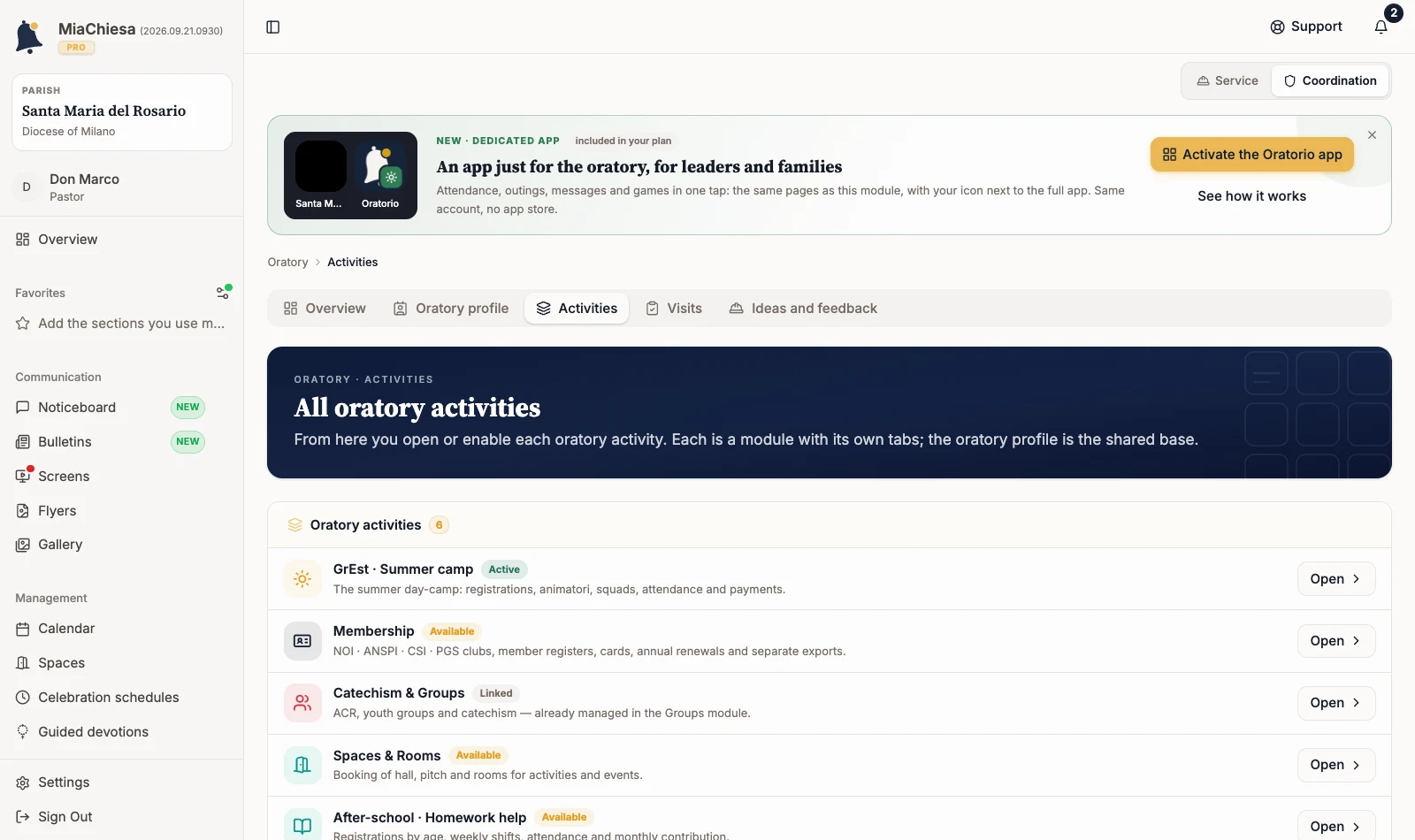 All oratory activities list