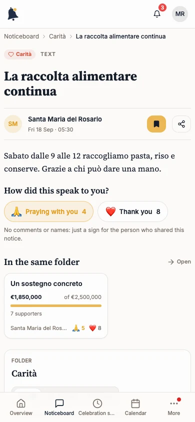 Open notice with the Save button active