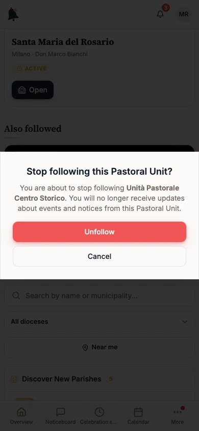 Stop following this Pastoral Unit? confirmation