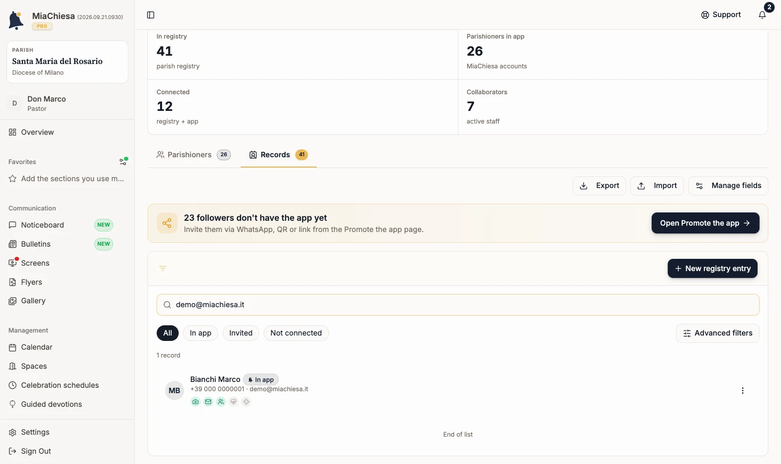 Email search returning one matching record