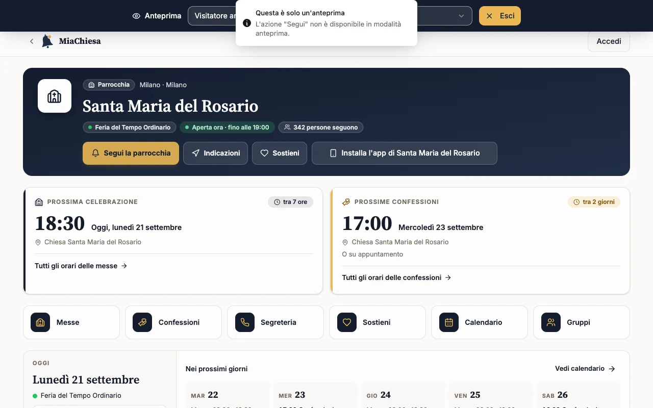 Messaggio Questa è solo un’anteprima dopo Segui la parrocchia
